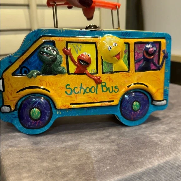 2005 Vintage Sesame Street Colorful School Bus Toy Vintage Lunch Box - Picture 4 of 5